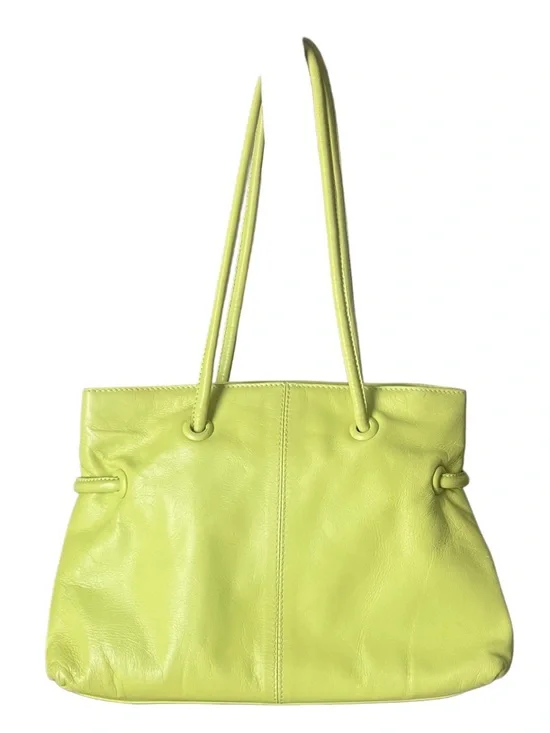 Paolo Masi Leather Lime Green Floral Appliqué Shoulder Bag - Picture 3 of 9